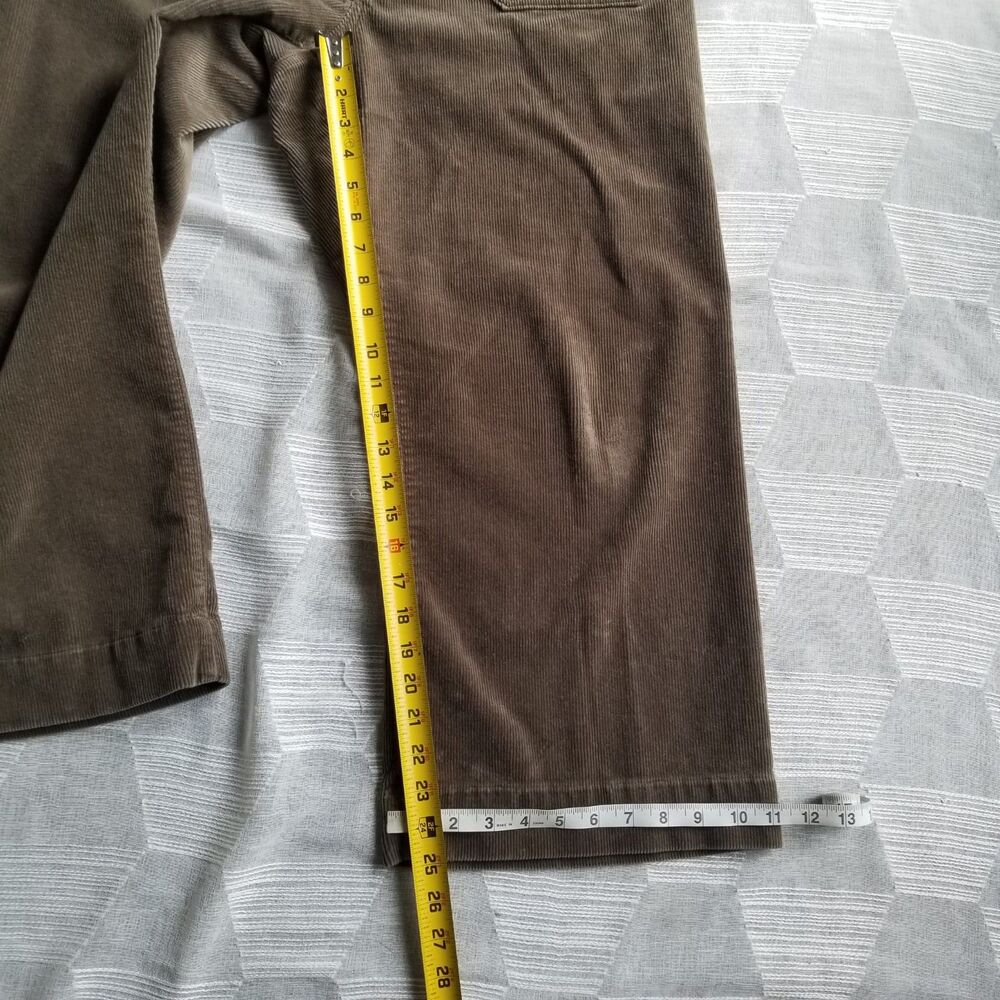 Quince Corduroy Seaweed Green Cropped Wideleg Pants Women's Size 14 - Picture 9 of 9